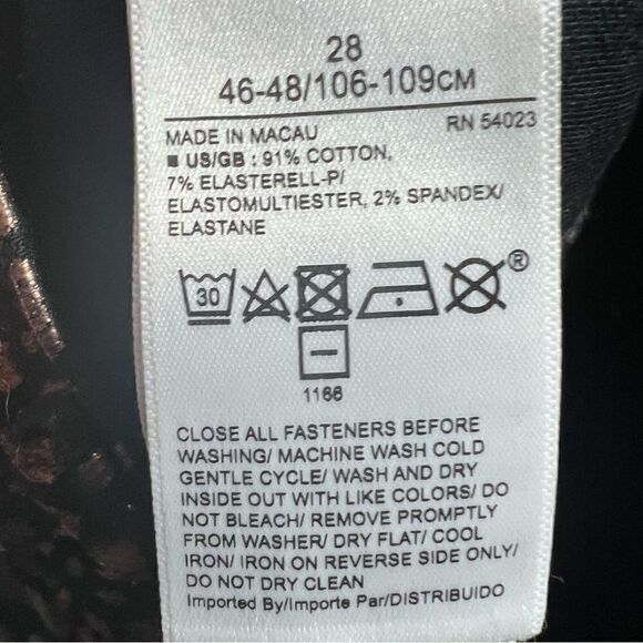 Banana Republic Mid Rise Ankle Rose Gold Metallic Leopard Print Jeans- NWT- sz6 - Picture 7 of 11